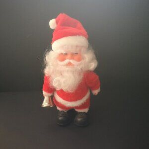 Vintage Battery Operated Musical Walking Santa w/ Bell Made in Taiwan